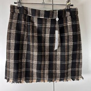 Sage‎ The Label Women's Size Small Plaid Mini Skirt Wool Blend Preppy 90s
